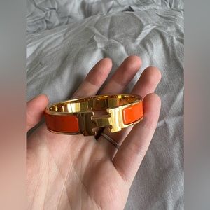 Clic H bracelet in Orange Fruité & Gold